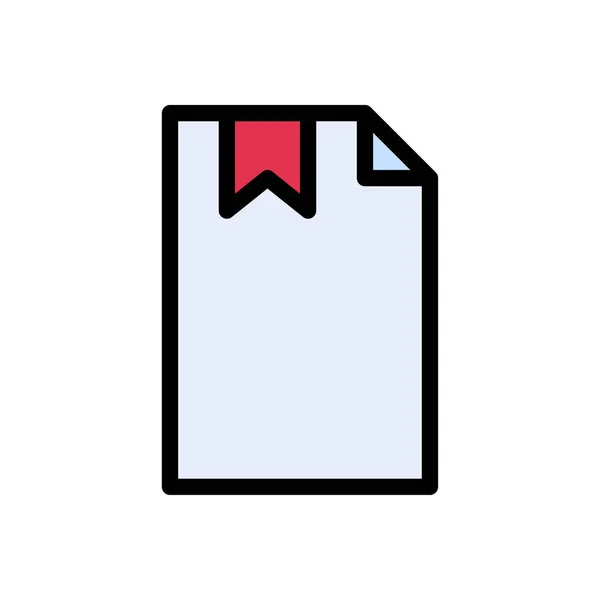 Dokument Vektor Flache Farbe Symbol — Stockvektor