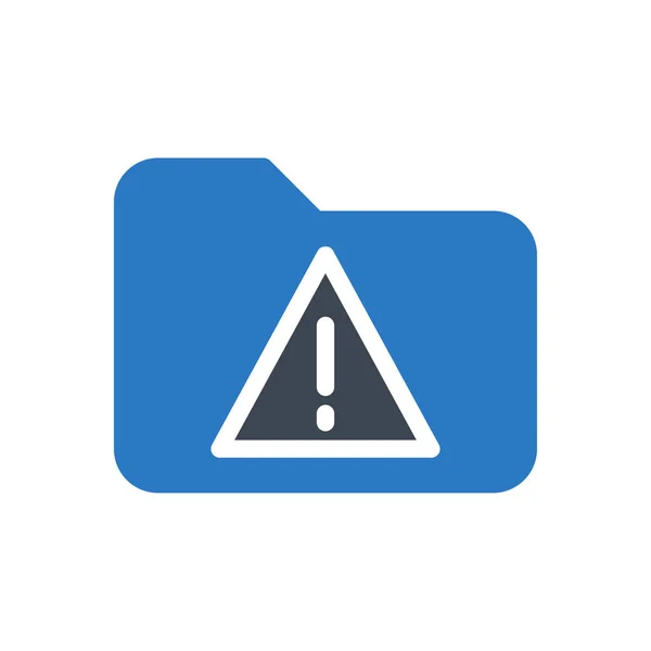Warning Vector Glyph Color Icon — Stock Vector