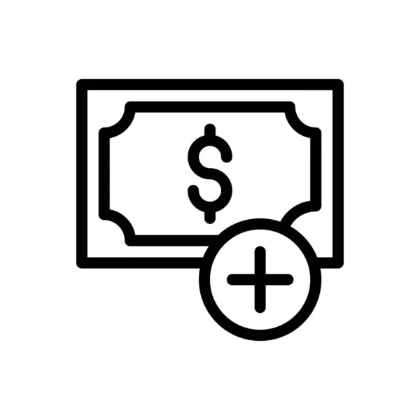 Dollar Vector Dunne Lijn Pictogram — Stockvector