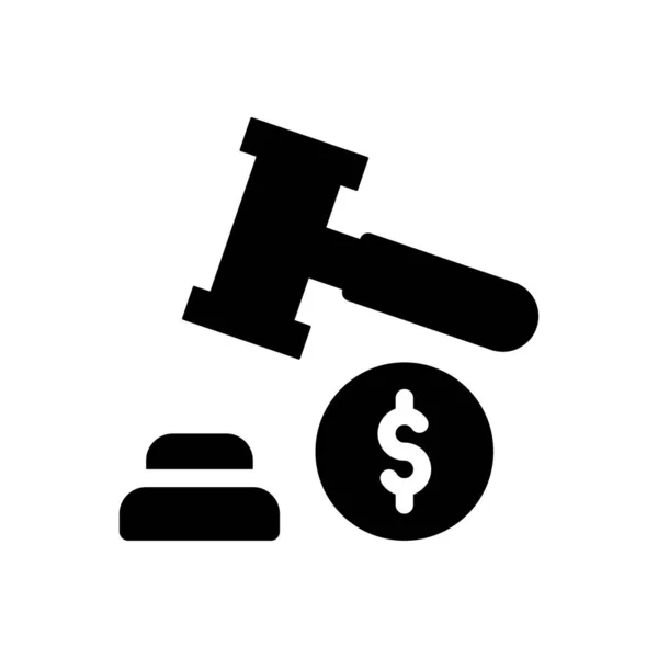 Law Vector Glyph Flat Icon — Stock Vector