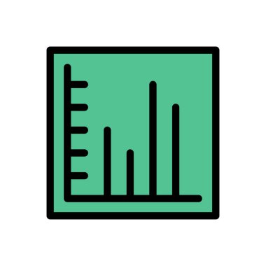istatistik vektörü düz renk simgesi