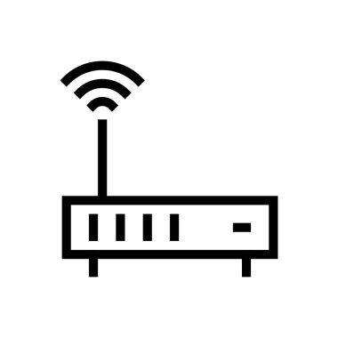 modem vektörü ince çizgi simgesi