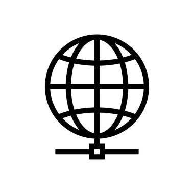 internet vektörü ince çizgi simgesi