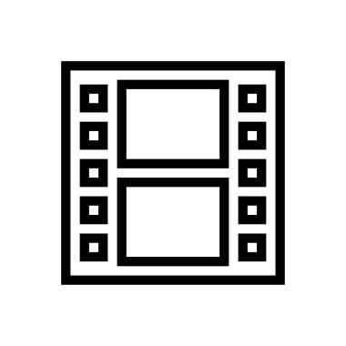 Film şeridi vektörü ince çizgi simgesi