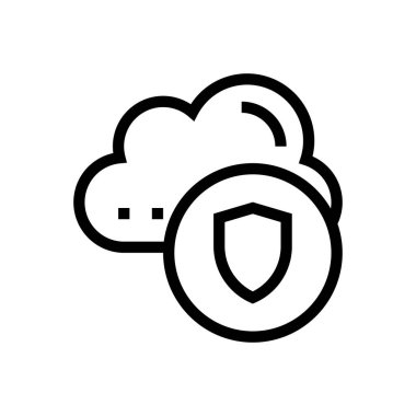 Güvenlik vektörü ince çizgi simgesi