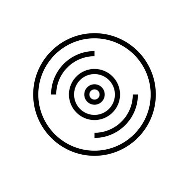 DVD vektörü ince çizgi simgesi