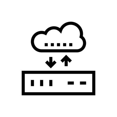 sunucu vektörü ince çizgi simgesi