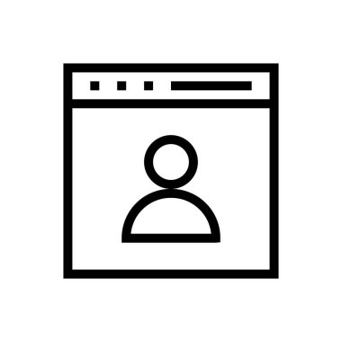 Web sayfası ince çizgi simgesi