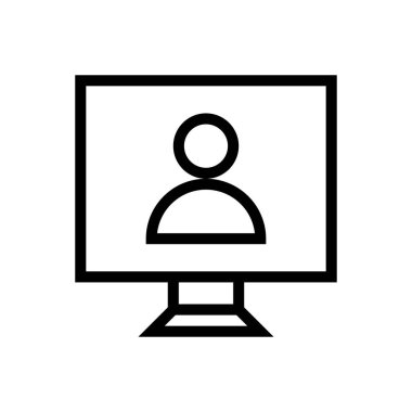 video vektörü ince çizgi simgesi