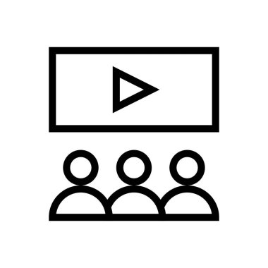 Sinema vektörü ince çizgi simgesi