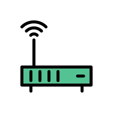 modem vektörü düz renk simgesi