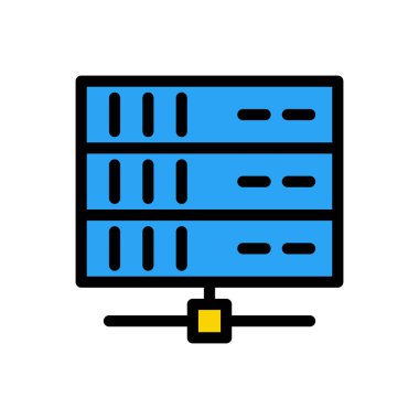 sunucu vektörü düz renk simgesi