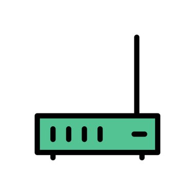 modem vektörü düz renk simgesi