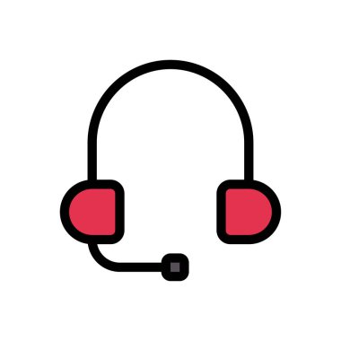 kulaklık vektörü düz renk simgesi