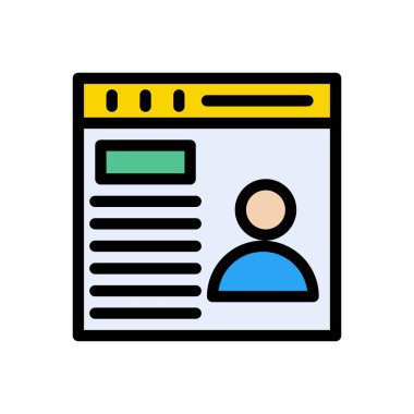 tarayıcı vektörü düz renk simgesi