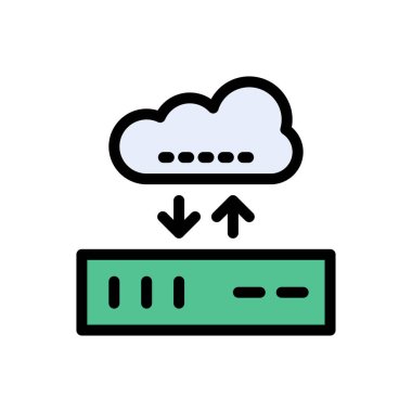 sunucu vektörü düz renk simgesi