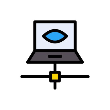 dizüstü bilgisayar vektörü düz renk simgesi