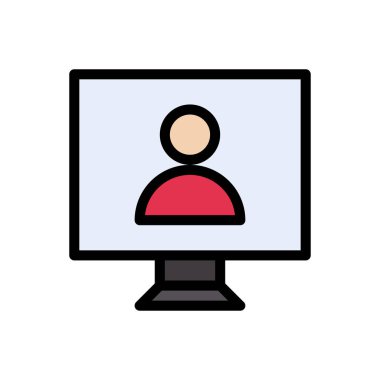 video vektörü düz renk simgesi