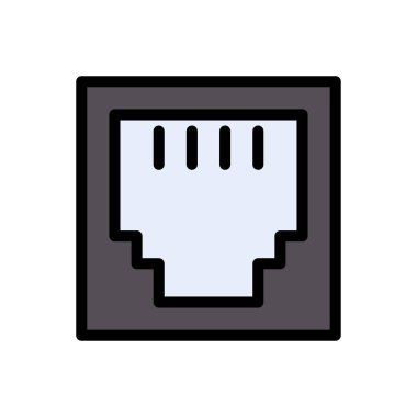 ethernet vektör düz renk simgesi