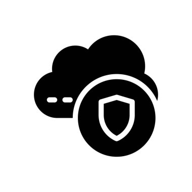 Güvenlik vektörü glyph düz simgesi