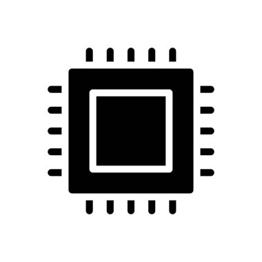 Cpu vektör düz simgesi
