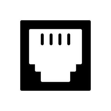 Ethernet vektör kabartması düz simge