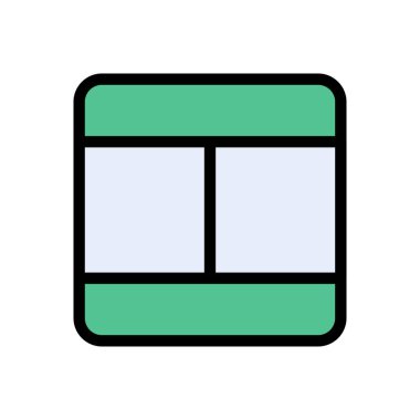 satır vektörü düz renk simgesi