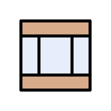 satır vektörü düz renk simgesi