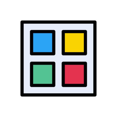 Düzen vektörü düz renk simgesi