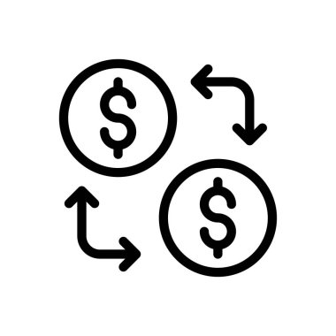 Dolar vektör ince çizgi simgesi