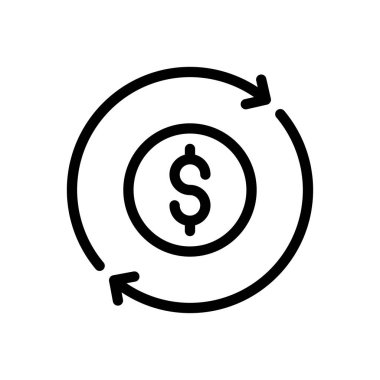 Dolar vektör ince çizgi simgesi