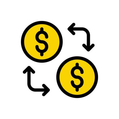 Dolar vektörü düz renk simgesi