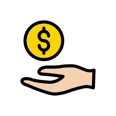 Dolar vektörü düz renk simgesi