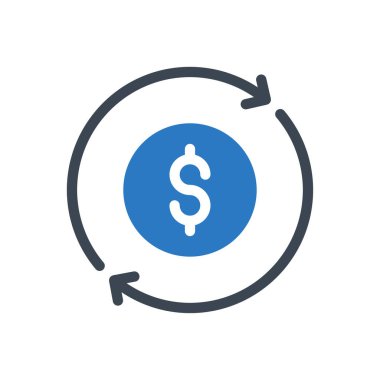 Dolar vektör renk simgesi