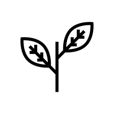 Yaprak vektörü ince çizgi simgesi