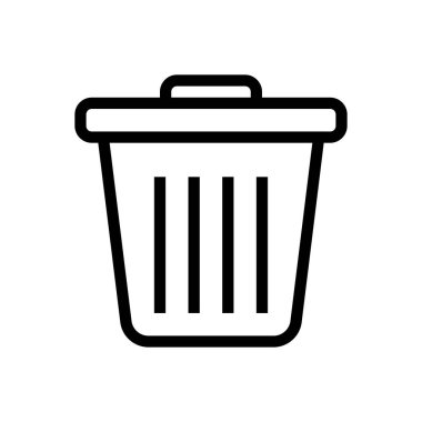 Çöp kutusu vektörü ince çizgi simgesi