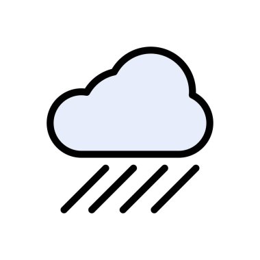 yağmur vektörü düz renk simgesi