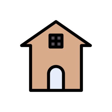 ev vektörü düz renk simgesi