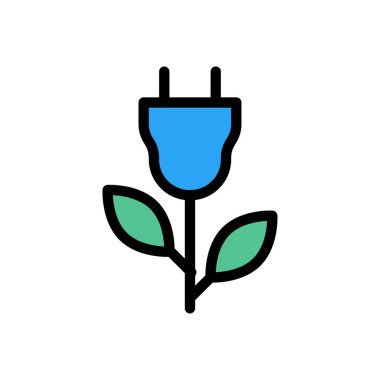 konnektör vektör düz renk simgesi