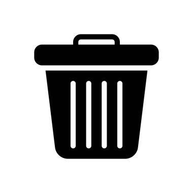 Çöp tenekesinin düz simgesi