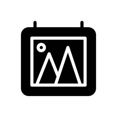 fotoğraf glyph düz simgesi