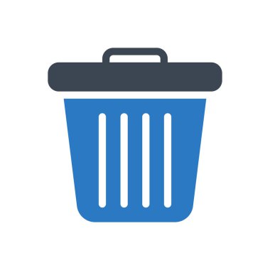 Çöp kutusu vektörü kabartma renk simgesi