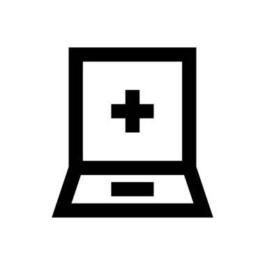 dizüstü bilgisayar vektörü ince çizgi simgesi