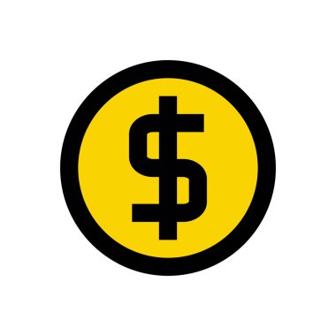 Dolar vektörü düz renk simgesi