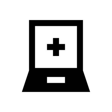 dizüstü bilgisayar vektörü glyph düz simgesi