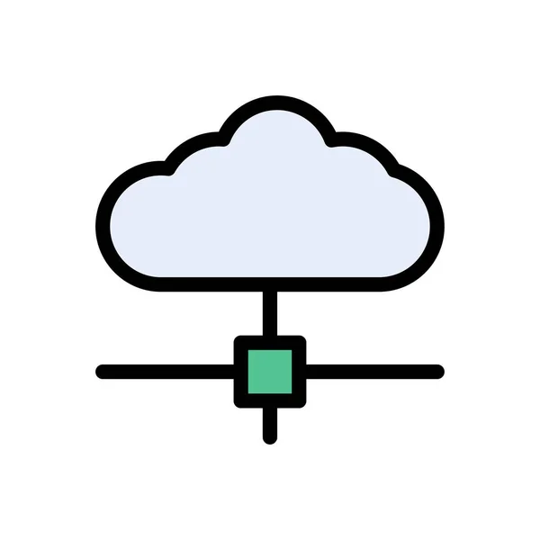 Vector Nube Icono Color Plano — Vector de stock