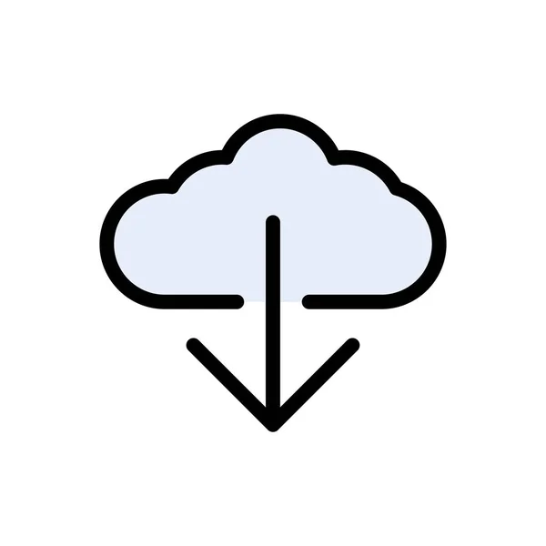 Vector Nube Icono Color Plano — Vector de stock