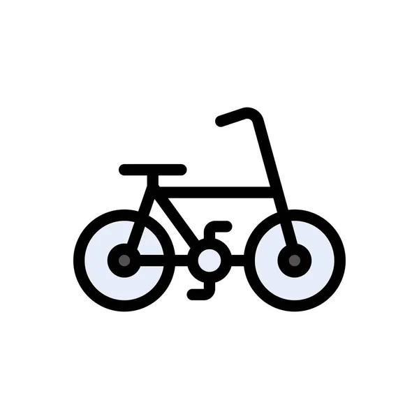 Vetor Bicicleta Ícone Cor Plana —  Vetores de Stock