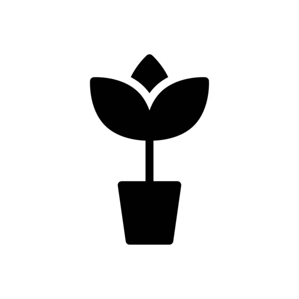 Growth Glyph Flat Icon — Stock Vector