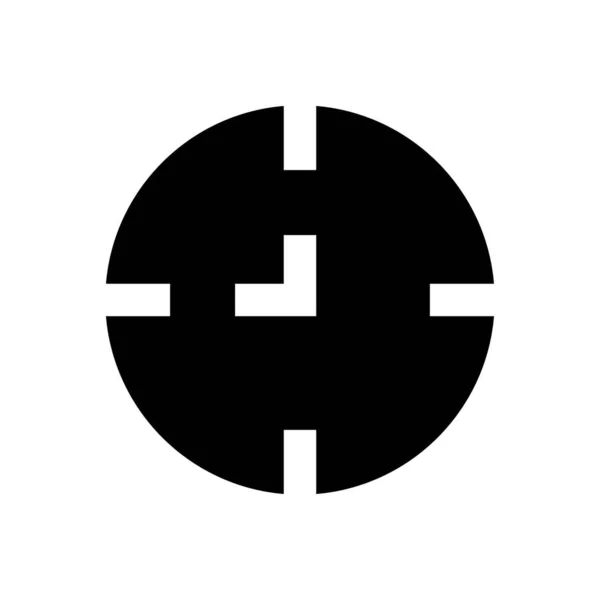 Uhr Vektor Glyphen Flaches Symbol — Stockvektor